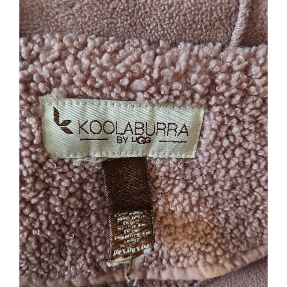 Koolaburra By UGG Fleece Sherpa Bomber Hoodie Jacket Women's M Pink Zip‎ Coat - Picture 5 of 11